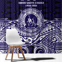 Tonga Queen Salote College 100th Years Window Curtain Blue Tonga Kupesi Uniquely Pacific Art - Polynesian Pride