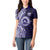 Tonga Queen Salote College 100th Years Women Polo Shirt Blue Tonga Kupesi Uniquely Pacific Art - Polynesian Pride
