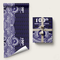 Tonga Queen Salote College 100th Years Wrapping Paper Blue Tonga Kupesi Uniquely Pacific Art - Polynesian Pride