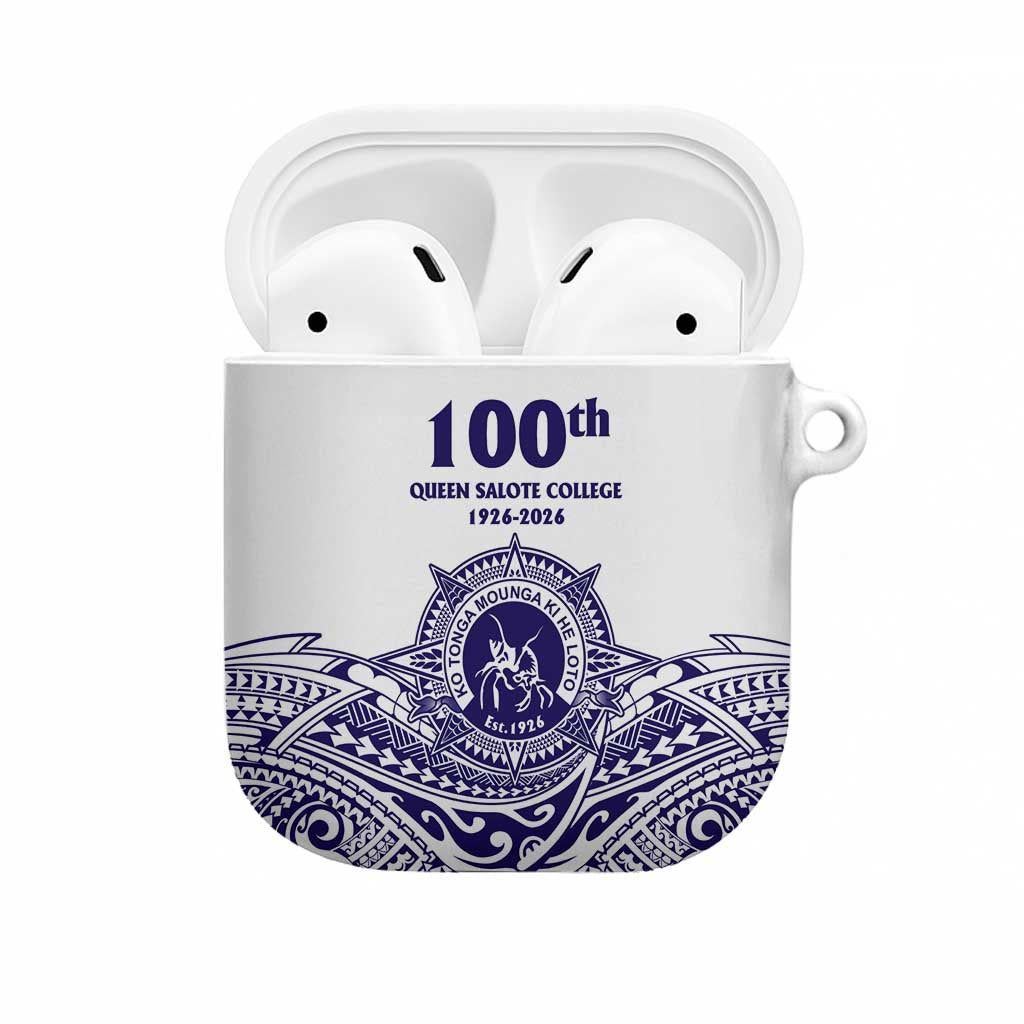 Tonga Queen Salote College 100th Years AirPods Case White Tonga Kupesi Uniquely Pacific Art - Polynesian Pride