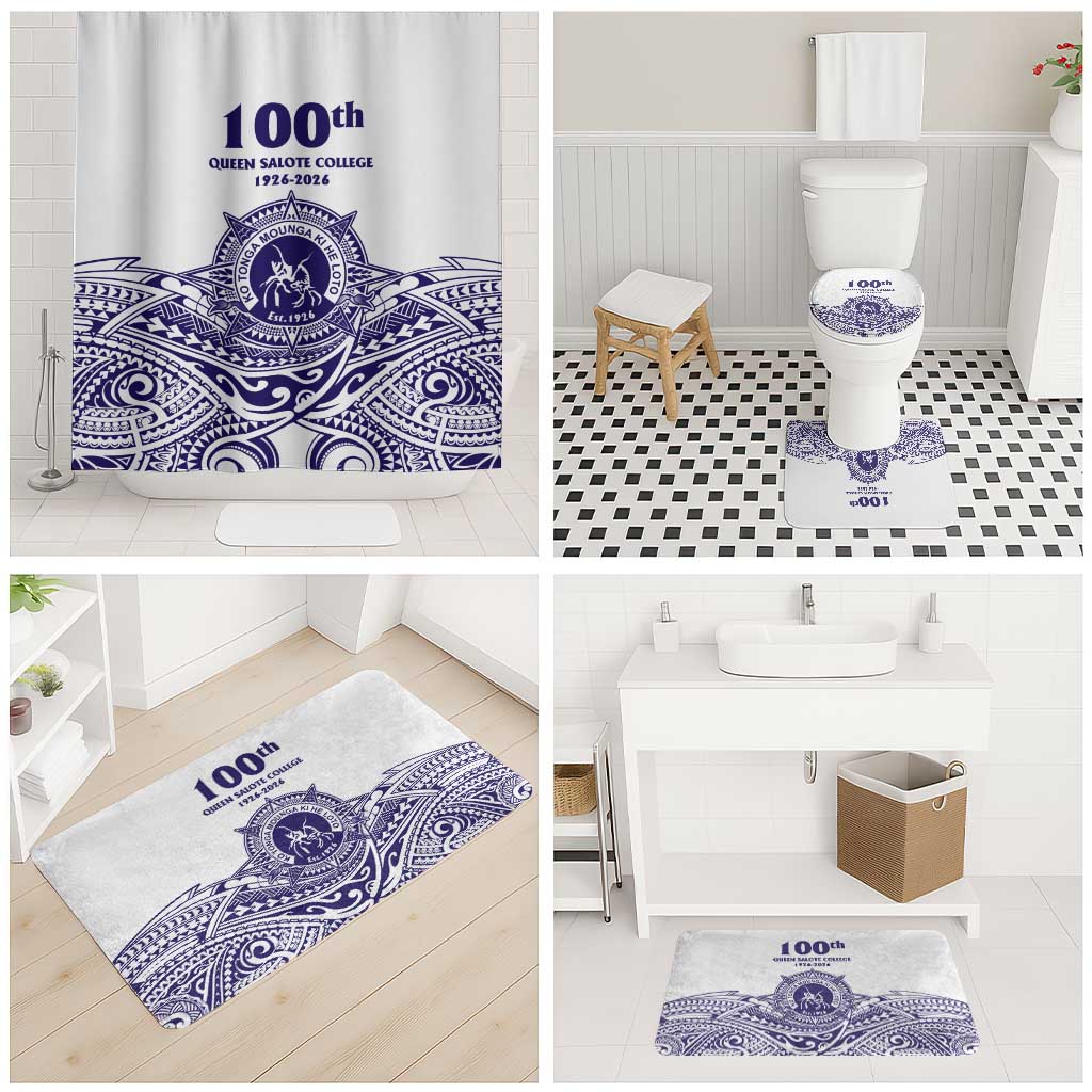 Tonga Queen Salote College 100th Years Bathroom Set White Tonga Kupesi Uniquely Pacific Art - Polynesian Pride