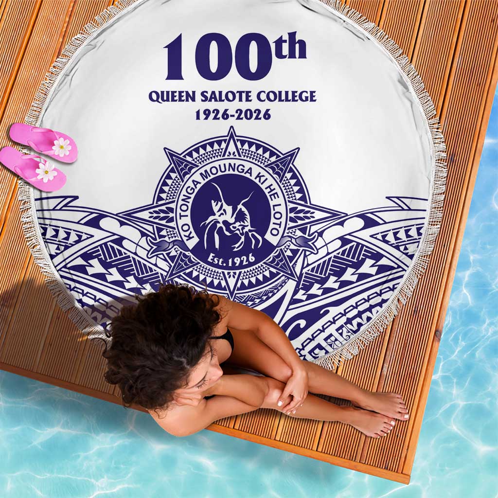 Tonga Queen Salote College 100th Years Beach Blanket White Tonga Kupesi Uniquely Pacific Art - Polynesian Pride