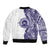 Tonga Queen Salote College 100th Years Bomber Jacket White Tonga Kupesi Uniquely Pacific Art - Polynesian Pride