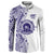 Tonga Queen Salote College 100th Years Button Sweatshirt White Tonga Kupesi Uniquely Pacific Art - Polynesian Pride