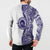 Tonga Queen Salote College 100th Years Button Sweatshirt White Tonga Kupesi Uniquely Pacific Art - Polynesian Pride
