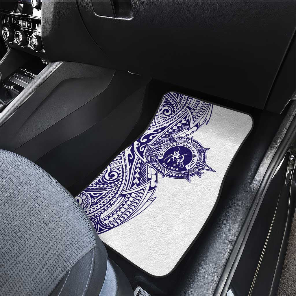 Tonga Queen Salote College 100th Years Car Mats White Tonga Kupesi Uniquely Pacific Art - Polynesian Pride