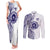 Tonga Queen Salote College 100th Years Couples Matching Tank Maxi Dress and Long Sleeve Button Shirt White Tonga Kupesi Uniquely Pacific Art - Polynesian Pride