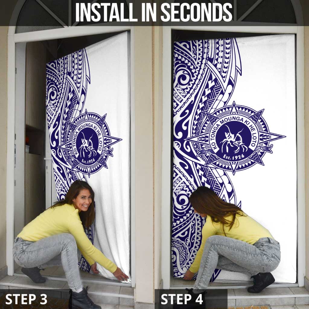 Tonga Queen Salote College 100th Years Door Cover White Tonga Kupesi Uniquely Pacific Art - Polynesian Pride