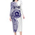 Tonga Queen Salote College 100th Years Family Matching Long Sleeve Bodycon Dress and Hawaiian Shirt White Tonga Kupesi Uniquely Pacific Art - Polynesian Pride