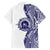 Tonga Queen Salote College 100th Years Family Matching Off The Shoulder Long Sleeve Dress and Hawaiian Shirt White Tonga Kupesi Uniquely Pacific Art - Polynesian Pride