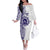 Tonga Queen Salote College 100th Years Family Matching Off The Shoulder Long Sleeve Dress and Hawaiian Shirt White Tonga Kupesi Uniquely Pacific Art - Polynesian Pride