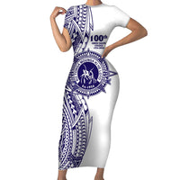 Tonga Queen Salote College 100th Years Family Matching Short Sleeve Bodycon Dress and Hawaiian Shirt White Tonga Kupesi Uniquely Pacific Art - Polynesian Pride