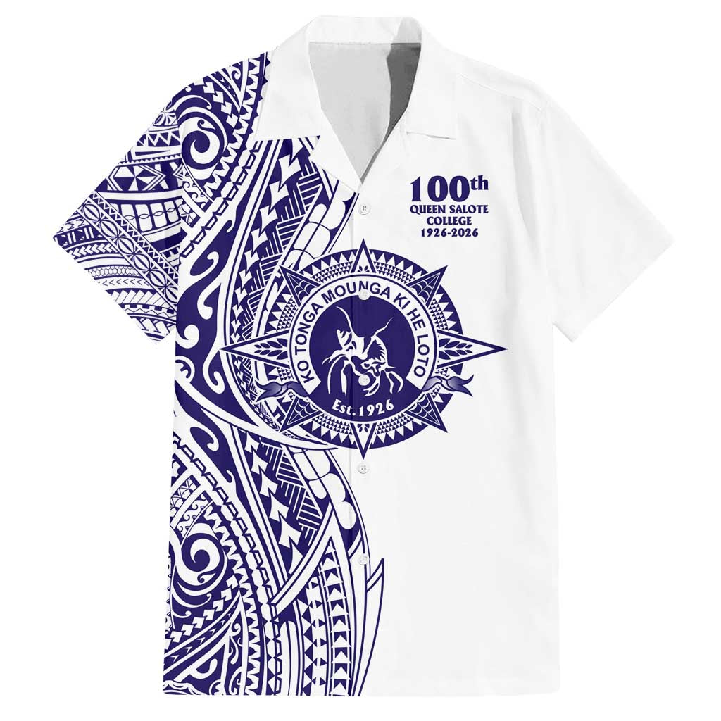 Tonga Queen Salote College 100th Years Family Matching Summer Maxi Dress and Hawaiian Shirt White Tonga Kupesi Uniquely Pacific Art - Polynesian Pride