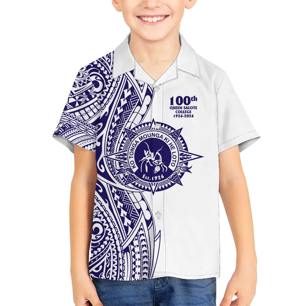 Tonga Queen Salote College 100th Years Family Matching Summer Maxi Dress and Hawaiian Shirt White Tonga Kupesi Uniquely Pacific Art - Polynesian Pride
