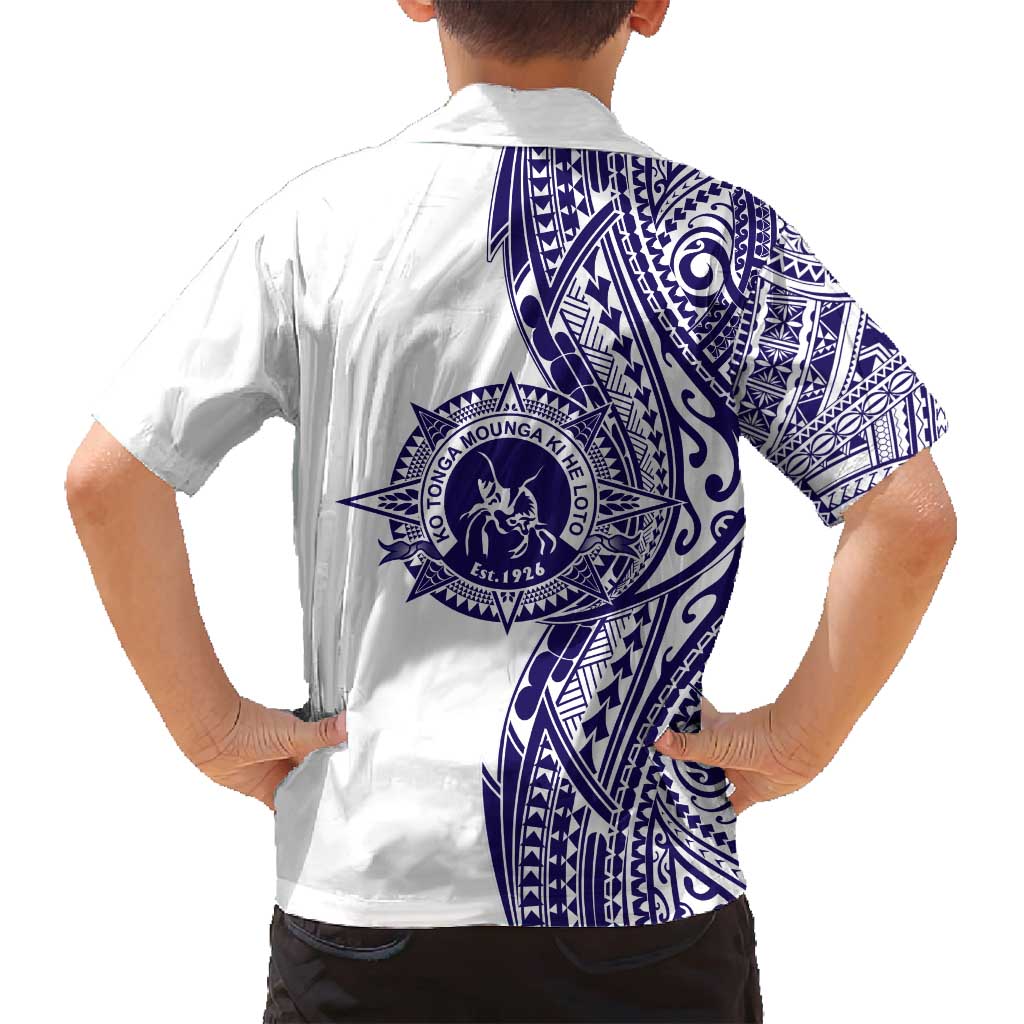 Tonga Queen Salote College 100th Years Family Matching Tank Maxi Dress and Hawaiian Shirt White Tonga Kupesi Uniquely Pacific Art - Polynesian Pride
