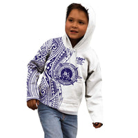 Tonga Queen Salote College 100th Years Kid Hoodie White Tonga Kupesi Uniquely Pacific Art - Polynesian Pride