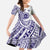 Tonga Queen Salote College 100th Years Kid Short Sleeve Dress White Tonga Kupesi Uniquely Pacific Art - Polynesian Pride