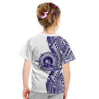 Tonga Queen Salote College 100th Years Kid T Shirt White Tonga Kupesi Uniquely Pacific Art - Polynesian Pride