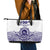 Tonga Queen Salote College 100th Years Leather Tote Bag White Tonga Kupesi Uniquely Pacific Art - Polynesian Pride