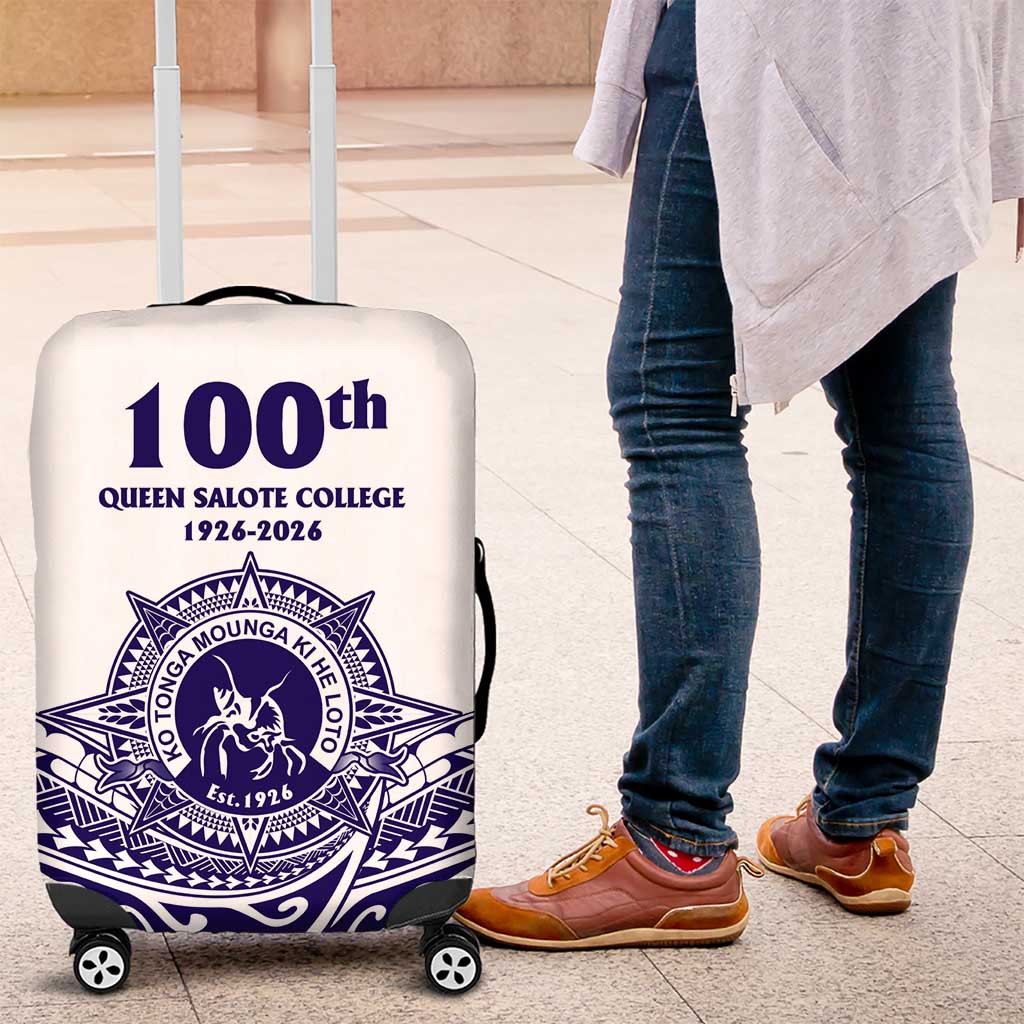 Tonga Queen Salote College 100th Years Luggage Cover White Tonga Kupesi Uniquely Pacific Art - Polynesian Pride
