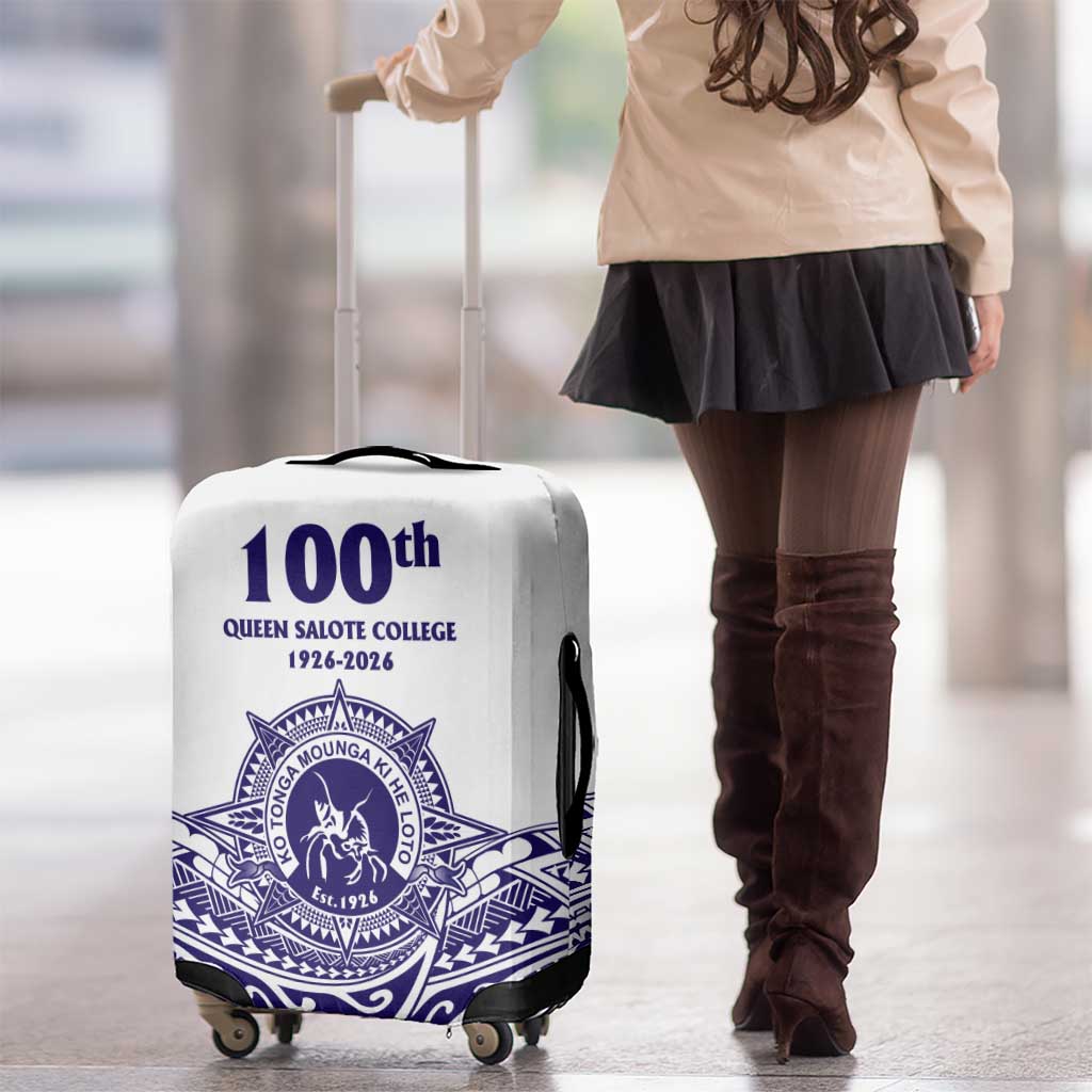Tonga Queen Salote College 100th Years Luggage Cover White Tonga Kupesi Uniquely Pacific Art - Polynesian Pride