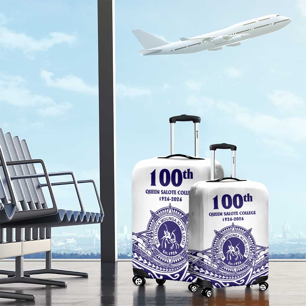 Tonga Queen Salote College 100th Years Luggage Cover White Tonga Kupesi Uniquely Pacific Art - Polynesian Pride