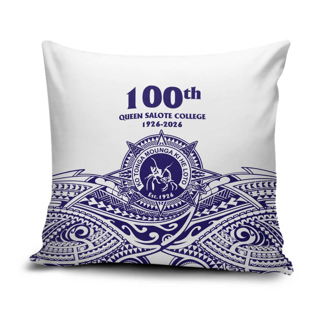Tonga Queen Salote College 100th Years Pillow Cover White Tonga Kupesi Uniquely Pacific Art - Polynesian Pride