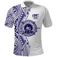 Tonga Queen Salote College 100th Years Polo Shirt White Tonga Kupesi Uniquely Pacific Art - Polynesian Pride