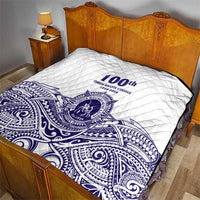 Tonga Queen Salote College 100th Years Quilt White Tonga Kupesi Uniquely Pacific Art - Polynesian Pride