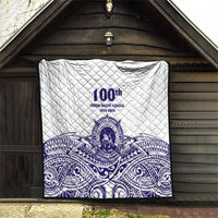 Tonga Queen Salote College 100th Years Quilt White Tonga Kupesi Uniquely Pacific Art - Polynesian Pride