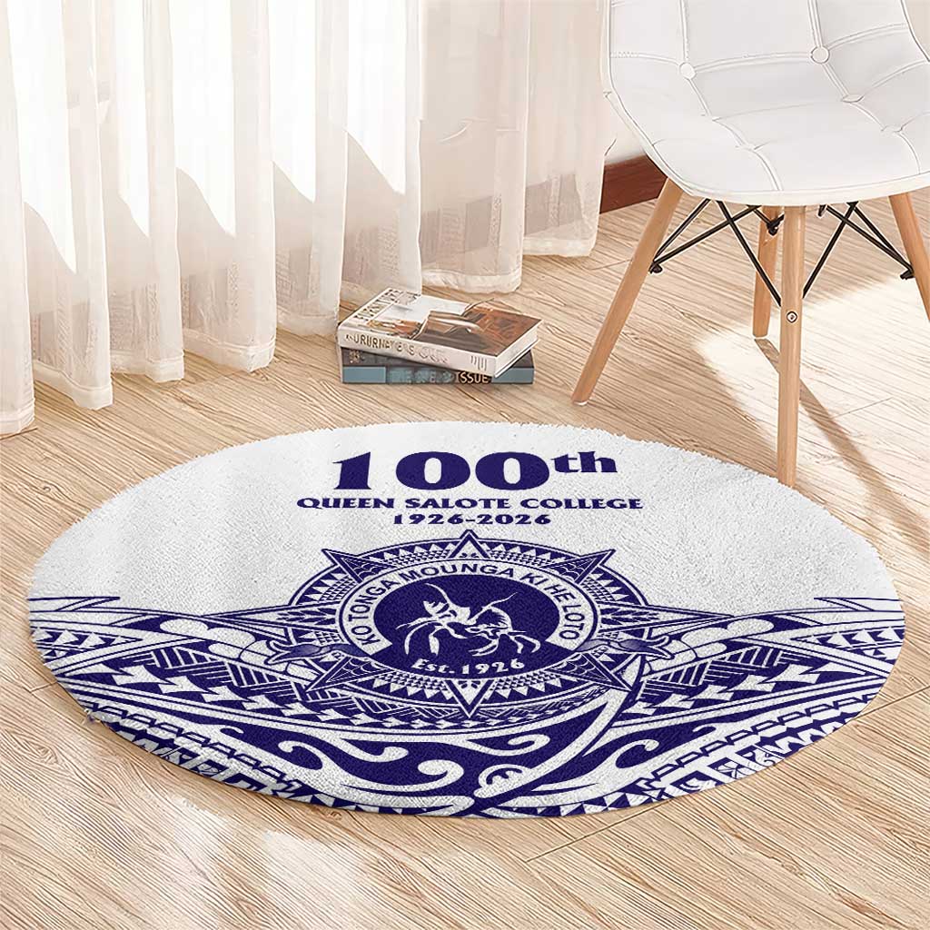 Tonga Queen Salote College 100th Years Round Carpet White Tonga Kupesi Uniquely Pacific Art - Polynesian Pride