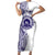 Tonga Queen Salote College 100th Years Short Sleeve Bodycon Dress White Tonga Kupesi Uniquely Pacific Art - Polynesian Pride