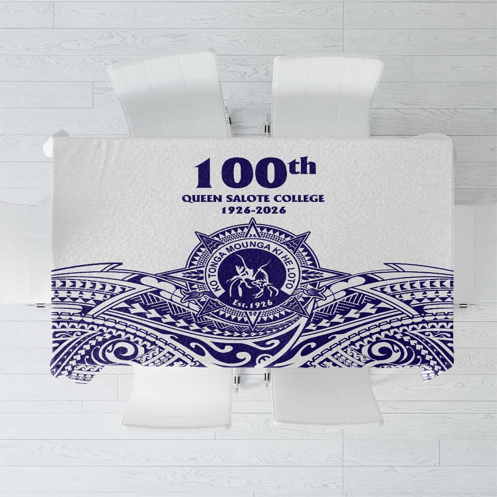 Tonga Queen Salote College 100th Years Tablecloth White Tonga Kupesi Uniquely Pacific Art - Polynesian Pride