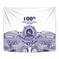 Tonga Queen Salote College 100th Years Tapestry White Tonga Kupesi Uniquely Pacific Art - Polynesian Pride