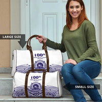 Tonga Queen Salote College 100th Years Travel Bag White Tonga Kupesi Uniquely Pacific Art - Polynesian Pride