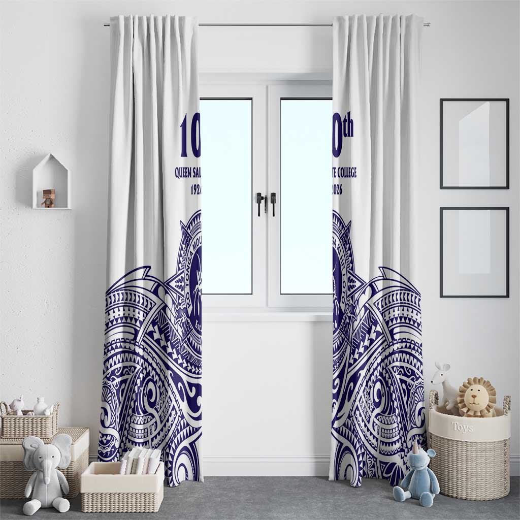 Tonga Queen Salote College 100th Years Window Curtain White Tonga Kupesi Uniquely Pacific Art - Polynesian Pride