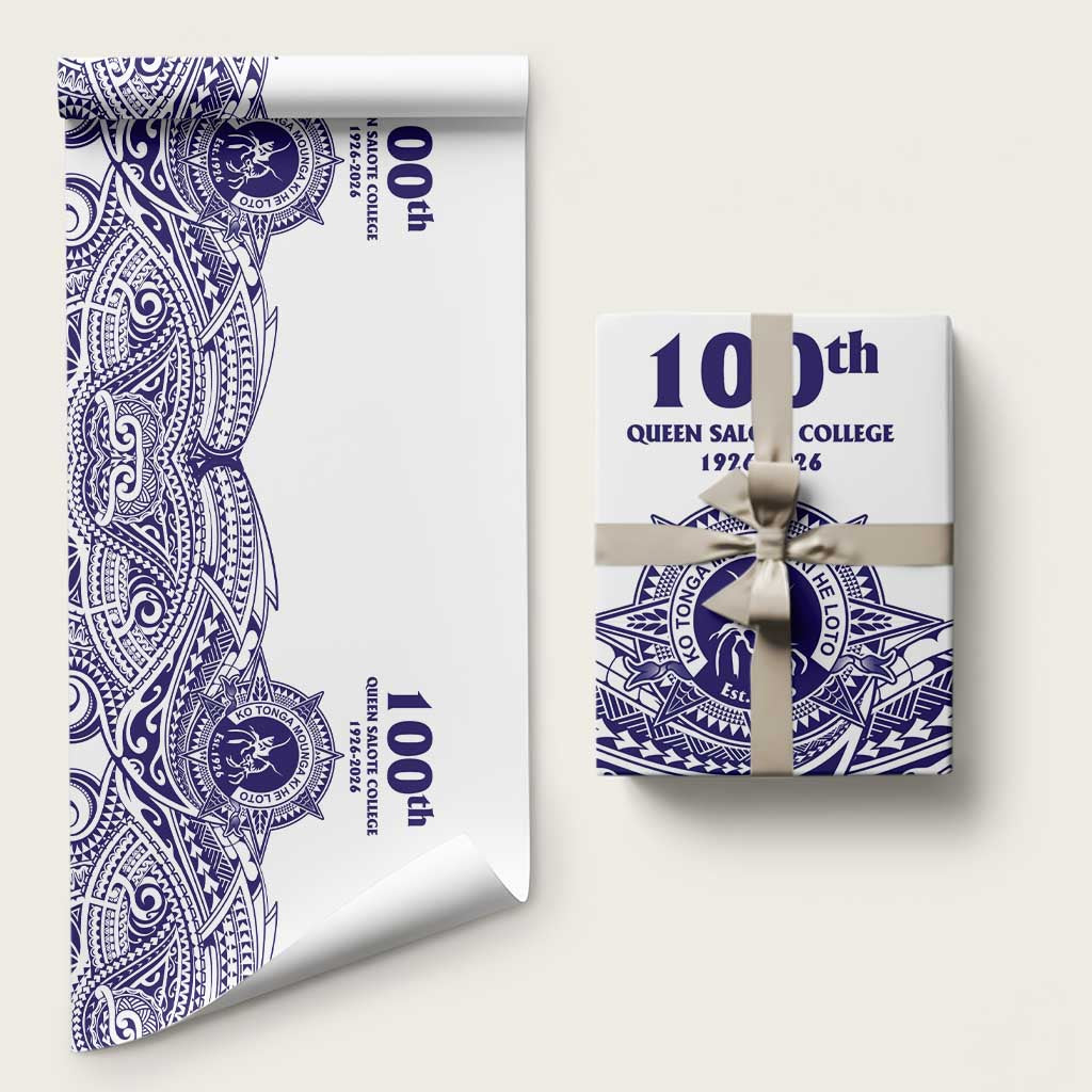 Tonga Queen Salote College 100th Years Wrapping Paper White Tonga Kupesi Uniquely Pacific Art - Polynesian Pride