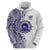 Tonga Queen Salote College 100th Years Zip Hoodie White Tonga Kupesi Uniquely Pacific Art - Polynesian Pride