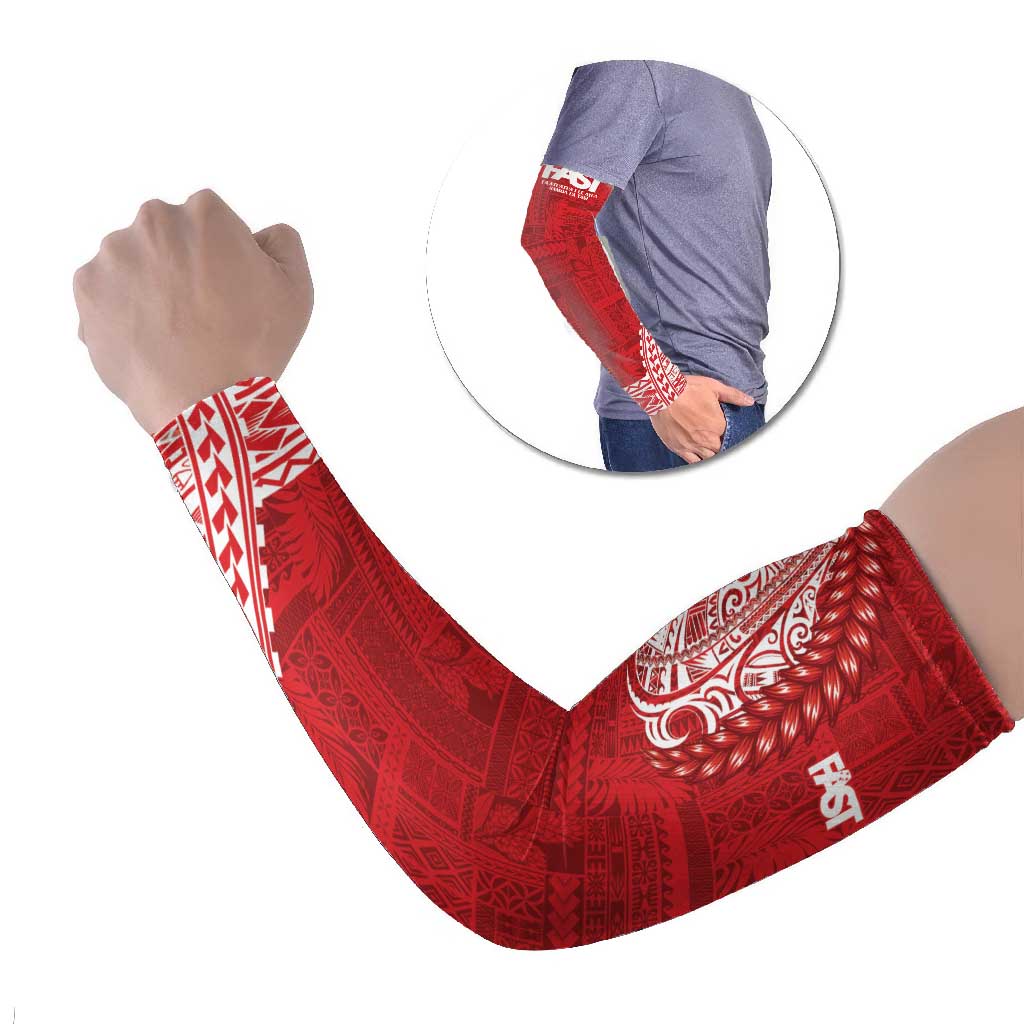Samoa FAST Arm Sleeves Samoan Motif Patterns LT9 Set of 2 Red - Polynesian Pride