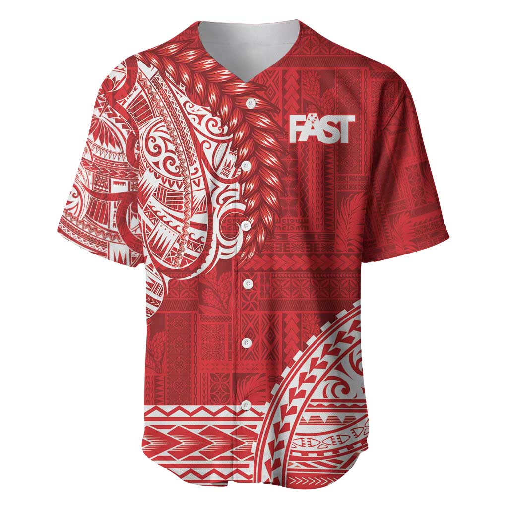 Samoa FAST Baseball Jersey Samoan Motif Patterns - Polynesian Pride