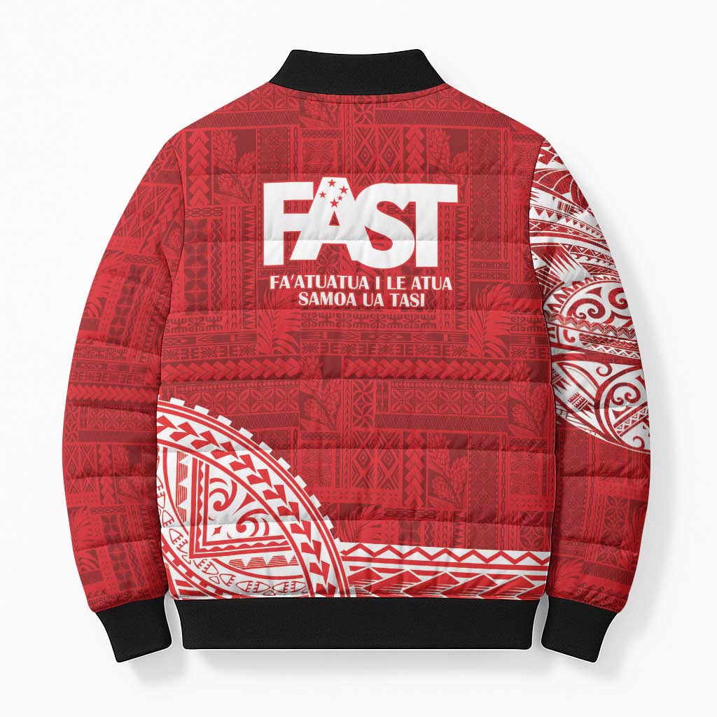 Samoa FAST Bomber Puffer Jacket Samoan Motif Patterns LT9 - Polynesian Pride