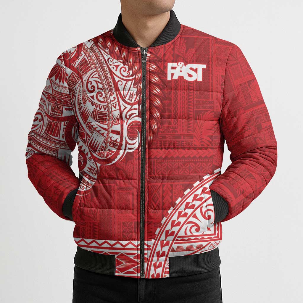 Samoa FAST Bomber Puffer Jacket Samoan Motif Patterns LT9 - Polynesian Pride