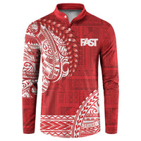 Samoa FAST Button Sweatshirt Samoan Motif Patterns - Polynesian Pride