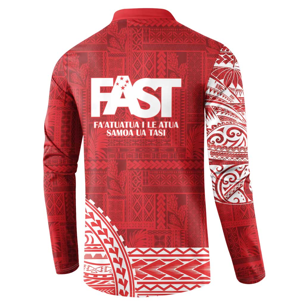 Samoa FAST Button Sweatshirt Samoan Motif Patterns - Polynesian Pride