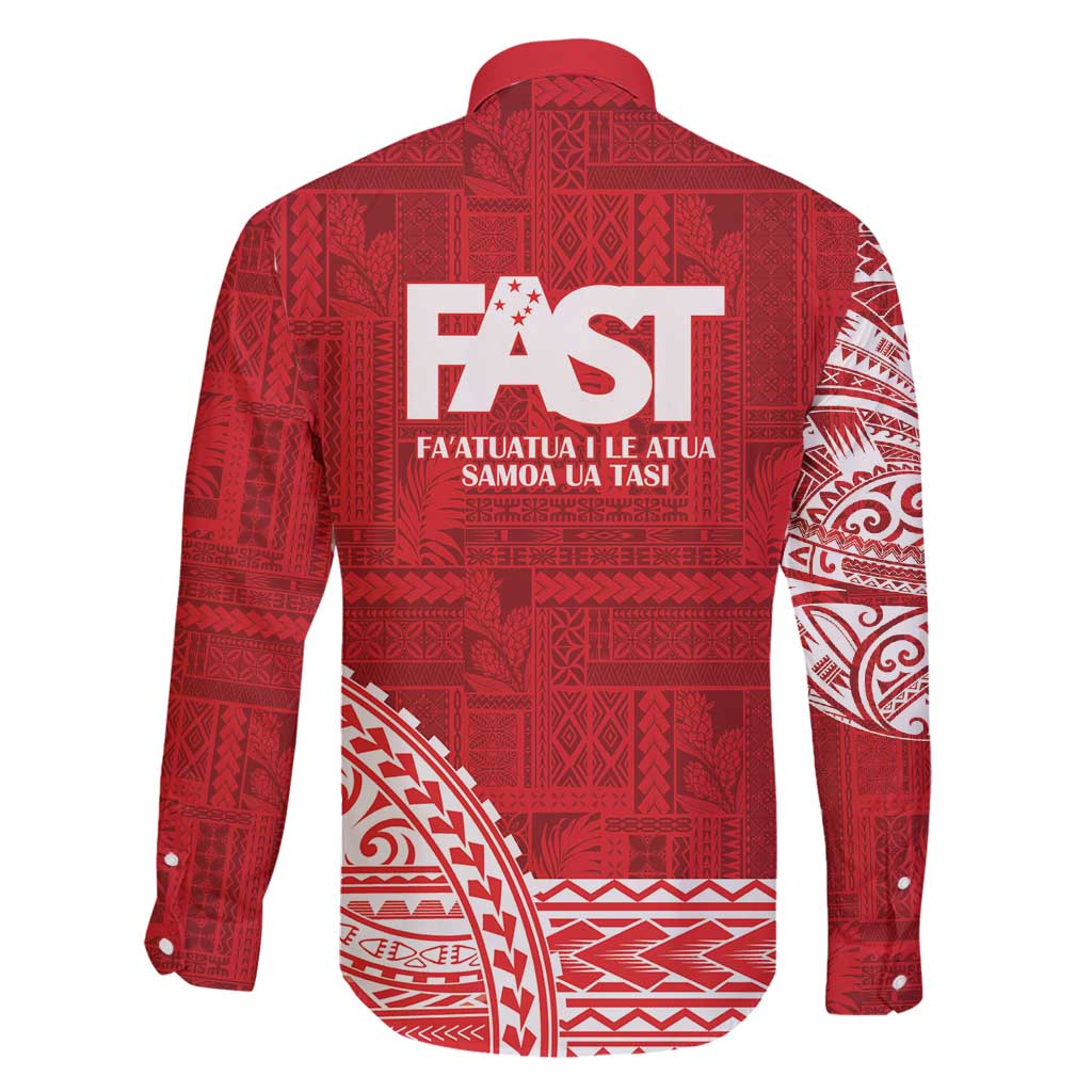 Samoa FAST Family Matching Long Sleeve Bodycon Dress and Hawaiian Shirt Samoan Motif Patterns - Polynesian Pride