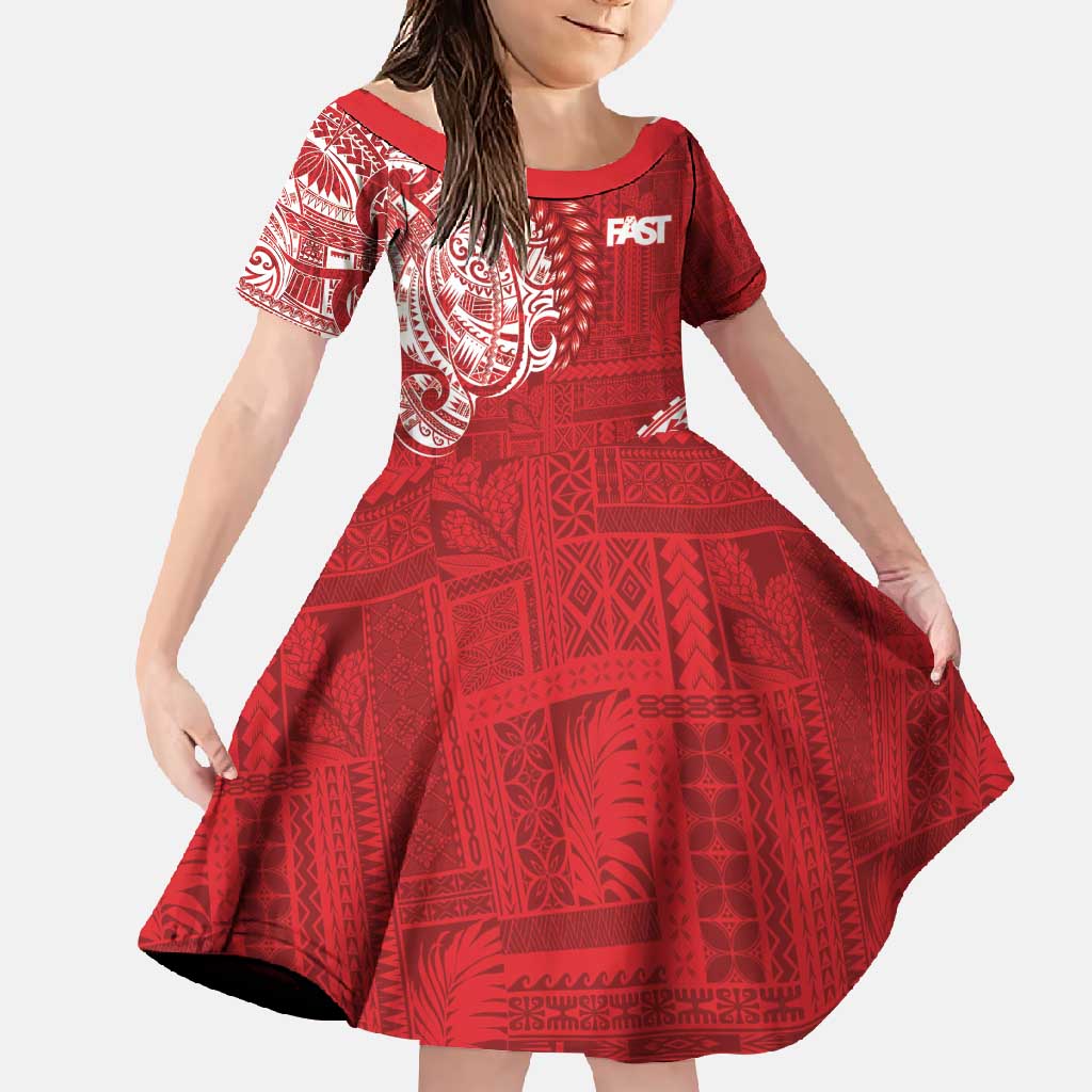 Samoa FAST Family Matching Mermaid Dress and Hawaiian Shirt Samoan Motif Patterns - Polynesian Pride