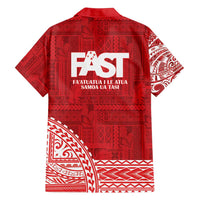 Samoa FAST Family Matching Off Shoulder Maxi Dress and Hawaiian Shirt Samoan Motif Patterns - Polynesian Pride