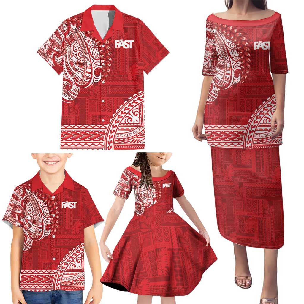 Samoa FAST Family Matching Puletasi and Hawaiian Shirt Samoan Motif Patterns - Polynesian Pride