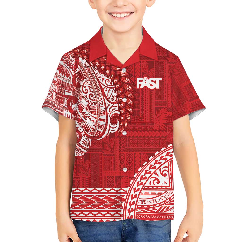 Samoa FAST Kid Hawaiian Shirt Samoan Motif Patterns LT9 Kid Red - Polynesian Pride