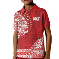 Samoa FAST Kid Polo Shirt Samoan Motif Patterns LT9 Kid Red - Polynesian Pride